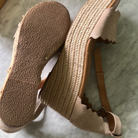 J Crew Factory espadrille/wedge in cream suede - Picture 6 of 6